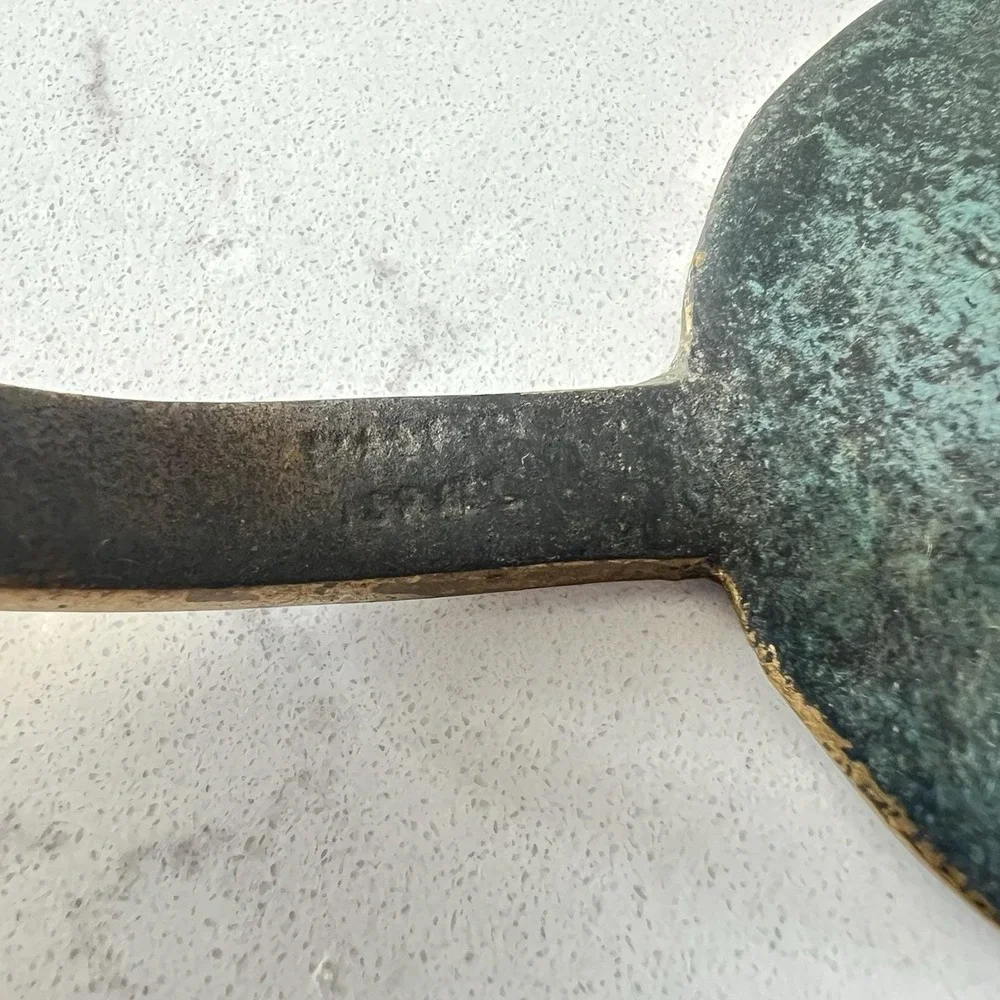 Vintage Israeli Judaica Candle Holders Pair‎ Hebrew Shevach Brass Bronze